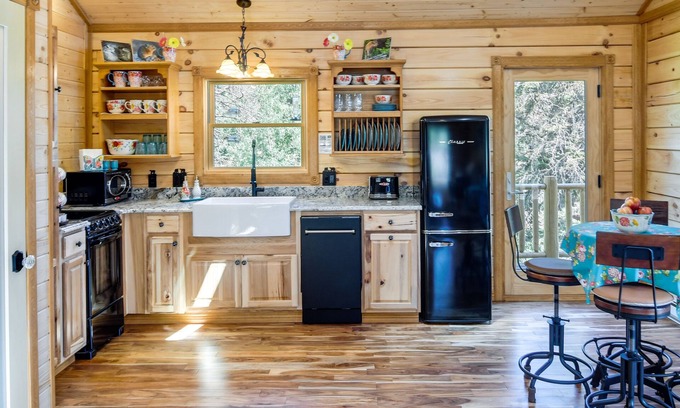 Green Valley Cabaña | Conifer Log Cabin Rental w/ Private Hot Tub & Pond