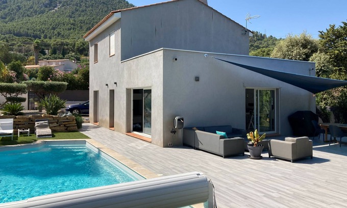 La Valette-du-Var Casa | Casa contemporánea, gran piscina tranquila, familiar