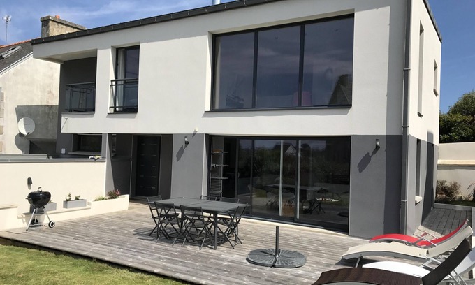 Carantec Casa | Casa contemporánea 8 personas cerca de la playa y la isla de Callot