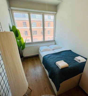 København NV Apartamento | Copenhagen Studio Double Bed and Kitchen