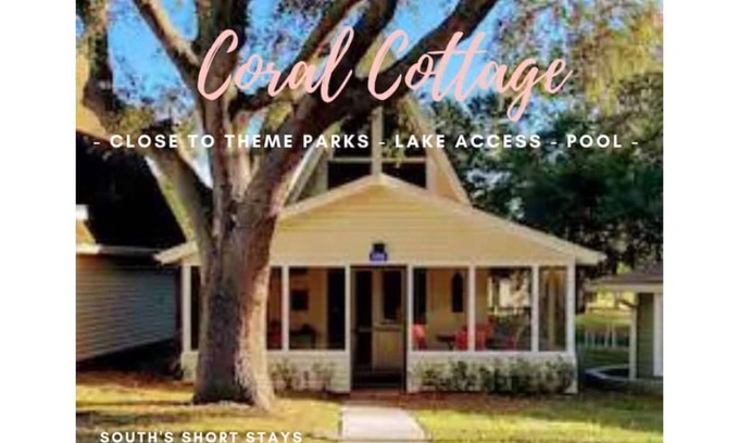 Vacation Village Casa | Coral Cottage-Pvt lake & pool access Near theme parks w/porch