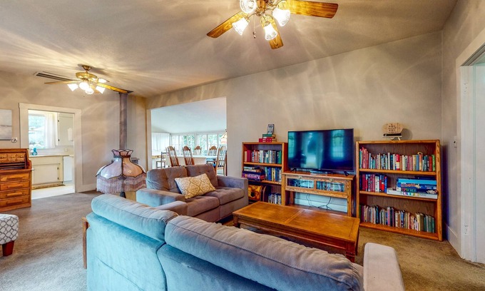 Lakeport Casa | Corner Lot Home, Carriage House & Enchanting Yard