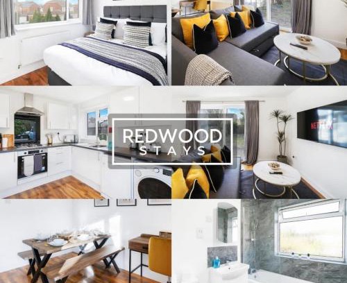 Rushmoor District Casa | COSY 3 BEDROOM SERVICED HOUSE WITH FREE WiFi AND PARKING, ITS PERFECT FOR BUSINESS STAYS, FAMILIES, RELOCATIONS, EXTENDED STAYS AND EMERGENCY ACCOMMODATION by REDWOOD STAYS