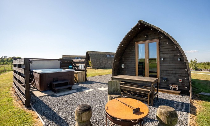 Newton Stewart Cabina | Estándar-Hot Tub Couples-Cabaña-Baño con ducha