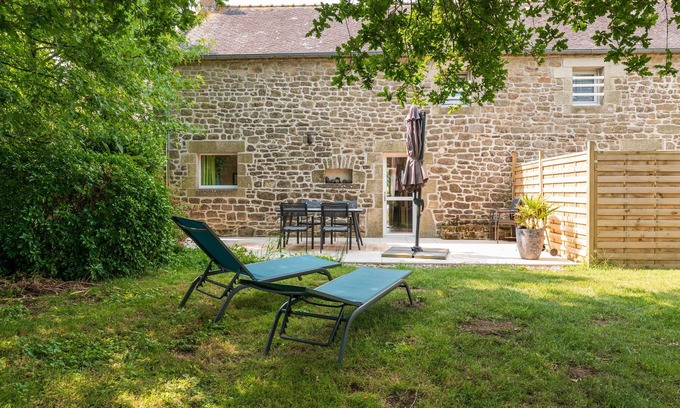 Crach Cabaña | Casita de campo 'Chez Nous' con terraza privada, jardín compartido y Wi-Fi