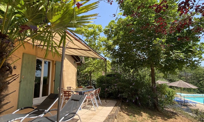 Doissat Cabaña | Gîte-Villa-Baño con bañera-Vista al campo-Emeraude