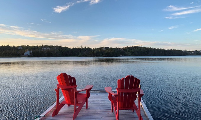 Whitbourne Cabaña | Cottage on the pond with hot tub -fully outfitted, excellent family get-away.