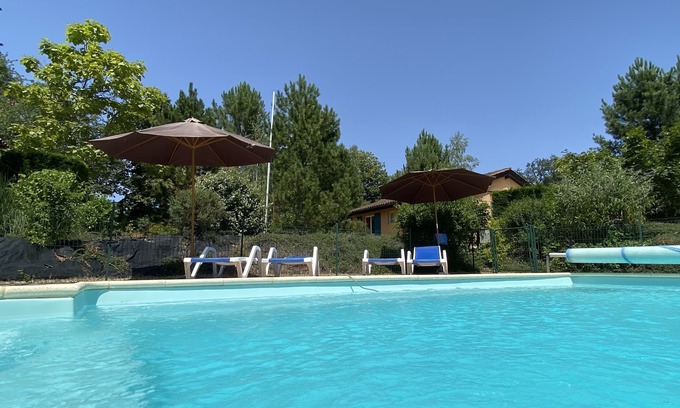 Doissat Cabaña | Gîte-Villa-Baño con bañera-Vista al campo-Saphir