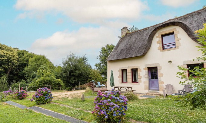 Bono Cabaña | Casita de campo 'Ti Nevez' con terraza privada, jardín privado y Wi-Fi