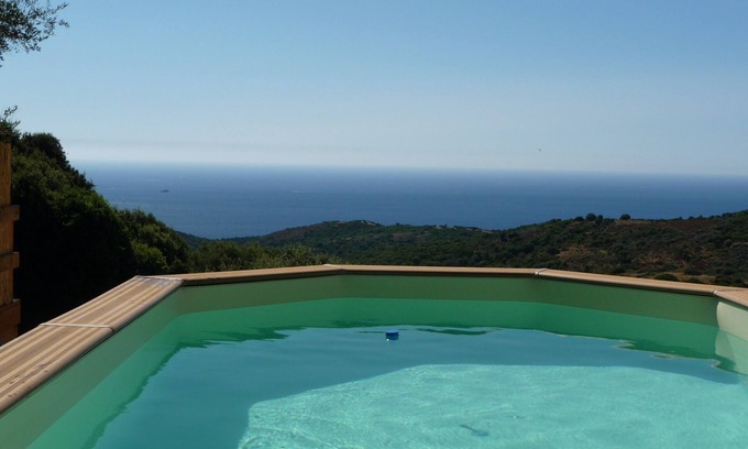 Villanova Chalet De Esquí | Cabañas: vista al mar, playa 5mn, piscina sobre rasante, Villanova, 10 km Ajaccio, Co