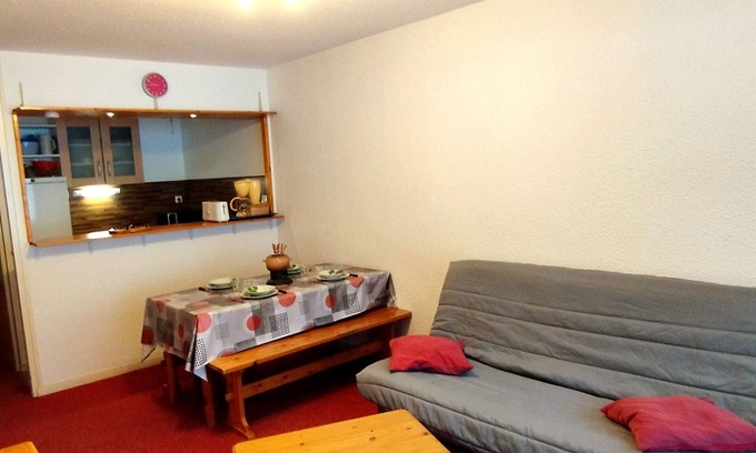 Prapoutel Apartamento | Agradable apartamento de 2 habitaciones cabina, con balcón y vistas, cerca de remontes y piscina