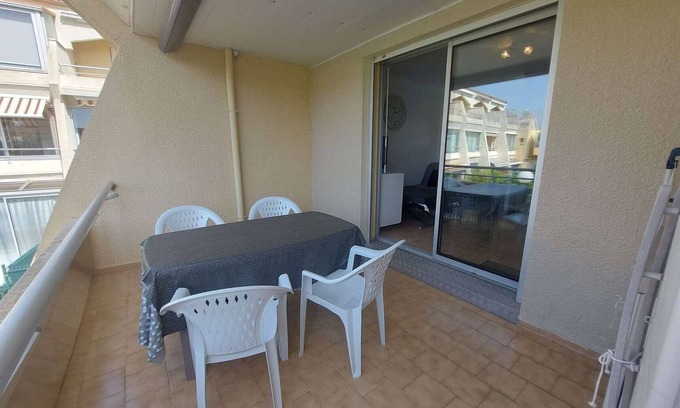 Marseillan Plage Apartamento | Apartamento 2 piezas 4 personas con terraza, piscina y parking privado