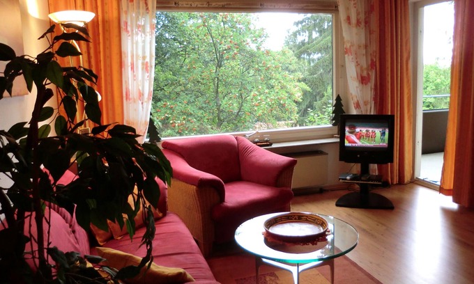 Braunlage Apartamento | Acogedor apartamento con balcón y piscina.
