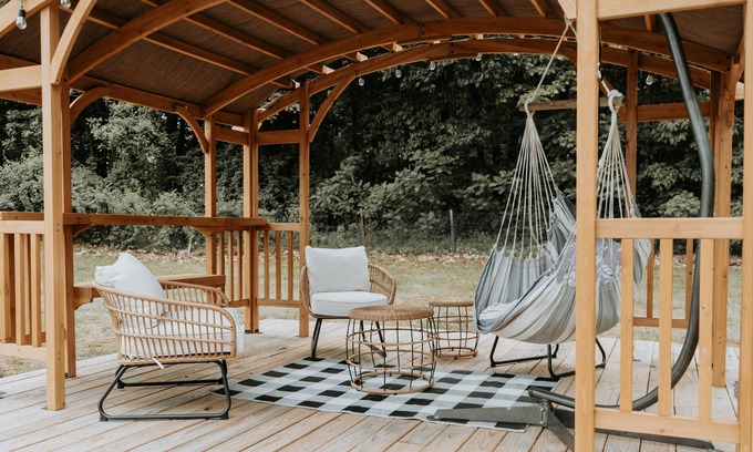 Ballston Spa Casa | Cozy Boho Home w/ Fireplace & Pergola. Pet-Friendly & 9mi to Saratoga Track!