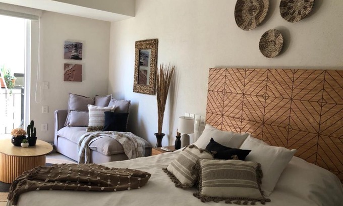Bucerías Apartamento | Acogedor estudio boho, a una cuadra de la playa