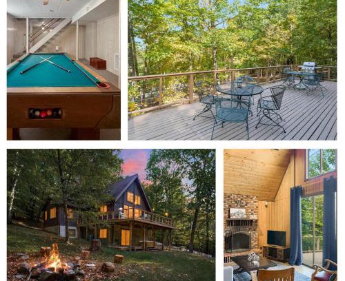 Berkeley Springs Casa | Cozy Cabin w Fire Pit, Hot Tub, Deck, & Pool Table