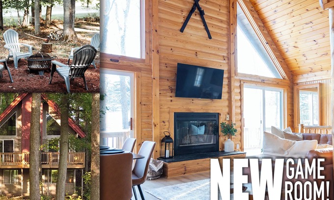 Bellaire Chalet De Esquí | Cozy Chalet w/ HOT TUB just steps from Shanty Creek Resort