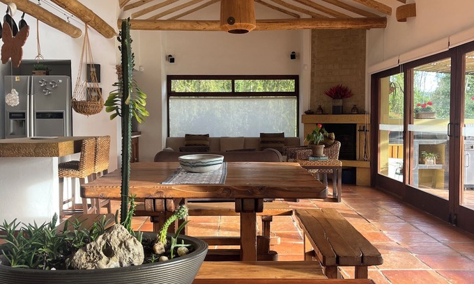 Villa de Leyva Cabaña | Acogedora casa de campo con vista espectacular a las montañas de Villa de Leyva.
