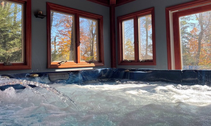 West Milford Casa | Cozy home featuring a large deck w/enclosed hot tub, game room and seasonal pool