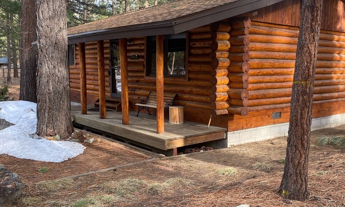 Al Tahoe Cabina | Cozy Log Cabin — Short Walk to Lake, Meadow, Dining, and More.