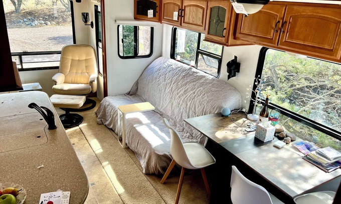Baca Grande Casa | Cozy, private, big 1 bedroom RV. Walk to Crestone Ziggurat