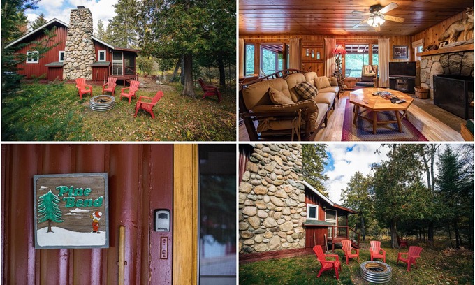 Grayling Cabaña | ♣ Cozy Riverside Getaway: Pine Bend 3BDR Cottage