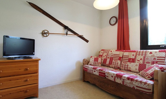 Val Cenis Apartamento | Estudio acogedor en pistas de esquí con balcón y vistas al sur