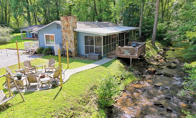 Hiawassee Casa | Creekside Chill - By Chatuge Home Concierge firepit, dog friendly, Creek, fishing