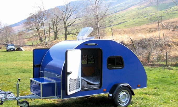 Hawkshead Otro | "Darwin" Teardrop Caravan for Hire from ElectricExplorers