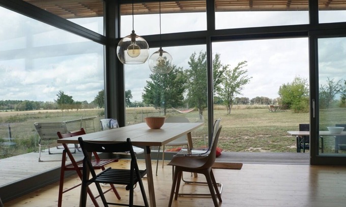 Oberbarnim Casa | Casa de madera de diseño con amplia vista al campo en la Märkische Schweiz