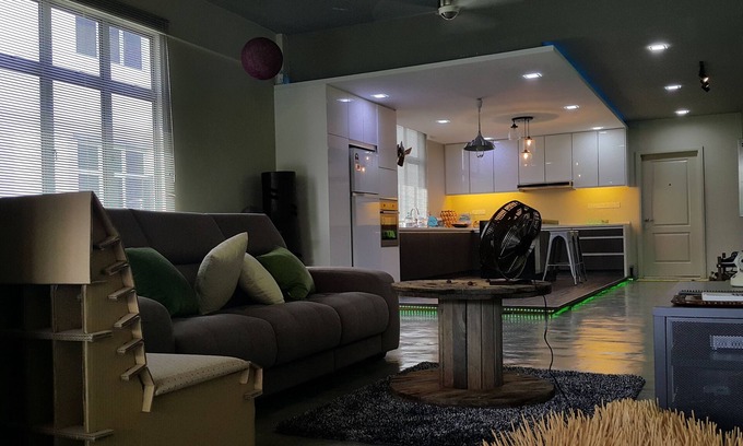Klang Apartamento | diseñador acogedor y espacioso salón y cocina apartamento