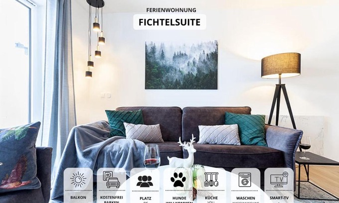 Warmensteinach Apartamento | Die Fichtelsuite 1-6 Pers Ferienwohnung nahe Ochsenkopf Süd 800m in Fleckl