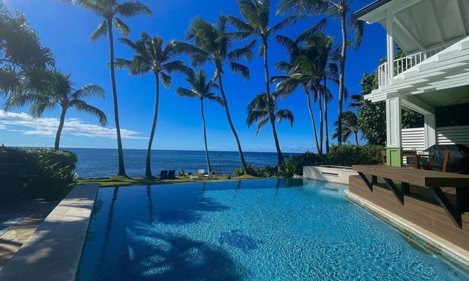 Waialee Casa | Direct Oceanfront Home w/private pool in exclusive neighborhood near Waimea Bay