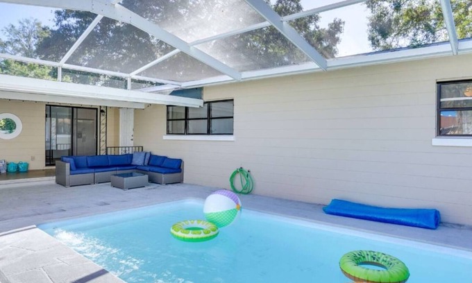 Cypress Gardens Casa | Discover Little Haven, a 3BR/2BA vacation home in Winter Haven with a heated pool, full amenities, and prime location—just 3 miles to LEGOLAND, 30 miles to Disney, and minutes from lakes, scenic trails, and family attractions.