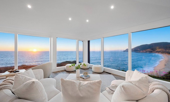 Montara Casa | Distinguished Oceanfront Point Estate with Iconic Beach + Mountain Vistas