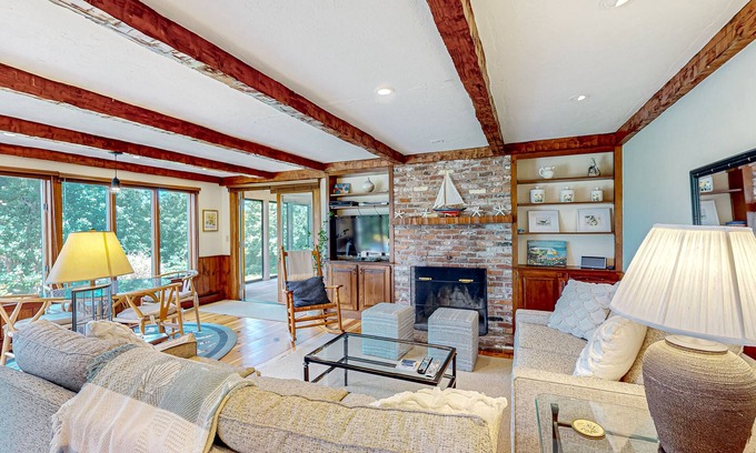 Yarmouth Port Casa | Dog-friendly, custom-designed home with 180-degree salt marsh view & 2 decks