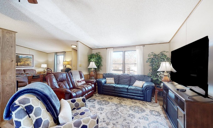 Alpine Village Casa | Dog-friendly home with mountain view, foosball, enclosed yard & W/D