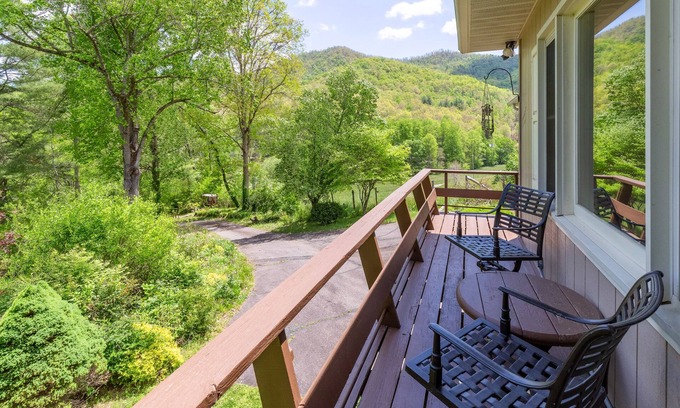 Sylva Casa | Dog-friendly home with a firepit, fireplace, grill, pool table, & air hockey