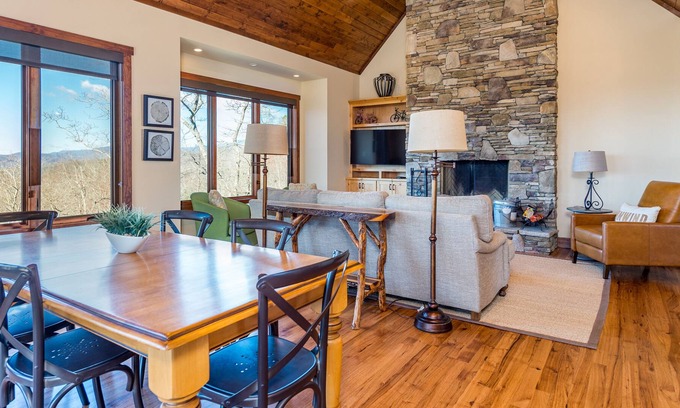 Pisgah Forest Casa | Dog-friendly Sutton Knob home with spectacular Pisgah views & screened-in porch