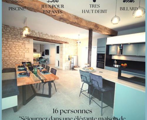 Lemere Casa | Domaine proche de Chinon piscine, billard, pétanque et aire de jeux pour enfants