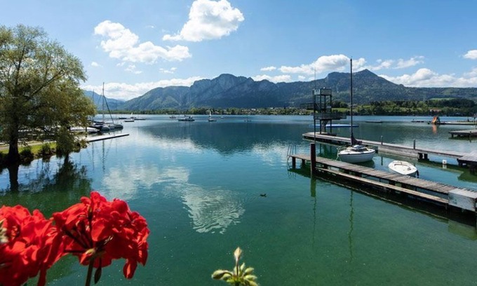 Mondsee Cabaña | Habitación doble con balcón Drachenwand - Seepension Hemetsberger
