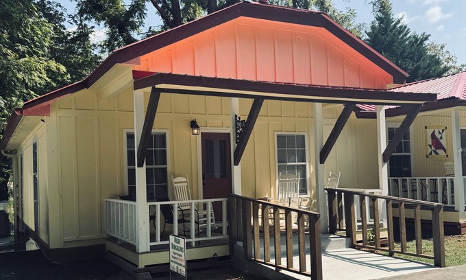 Helen Casa | Downtown by Chattahoochee River, sit on front porch as horse and buggy stroll by