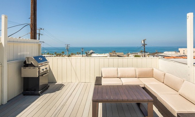 The Strand Apartamento | El centro de Manhattan Beach Getaway, vista al mar, a pie de playa y restaurantes!