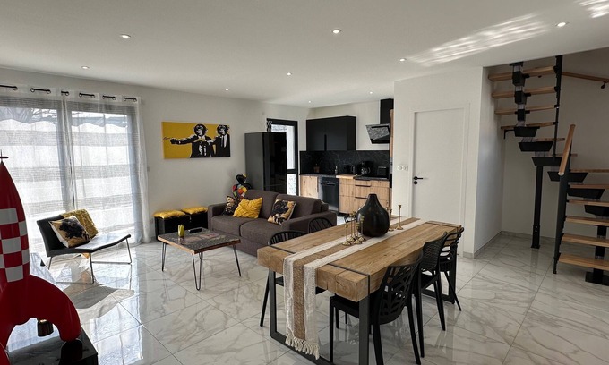 Douvaine Apartamento | Duplex 80m2, Le Refuge du Léman, lake and mountains, for 6 people