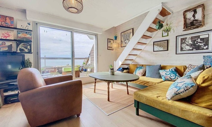 Guidel-Plages Apartamento | Duplex apartment with stunning sea view