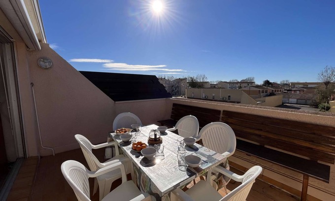 Marseillan Plage Apartamento | Duplex flat in the center of Marseillan plage