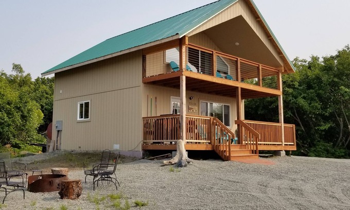 Cohoe Cabina | # "Eagles Nest" - Cabaña de vacaciones, entrada de Cook Alaska