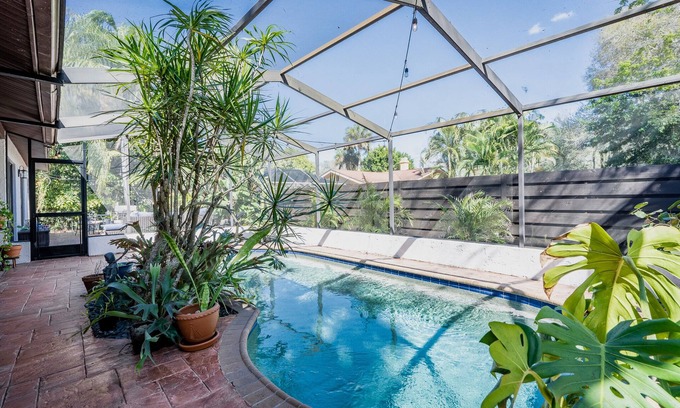 Indian Beach Sapphire Shores Casa | Artistic Boho Bungalow W/ Pool Near Water & SRQ