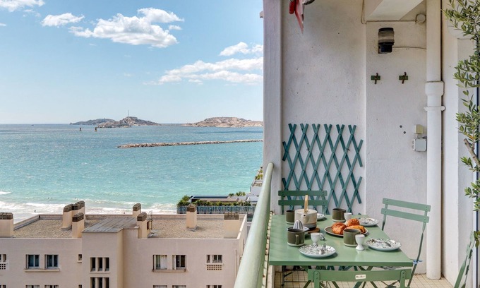 Le Pharo Apartamento | El Catalan - Bel appartement avec extérieur et vue mer