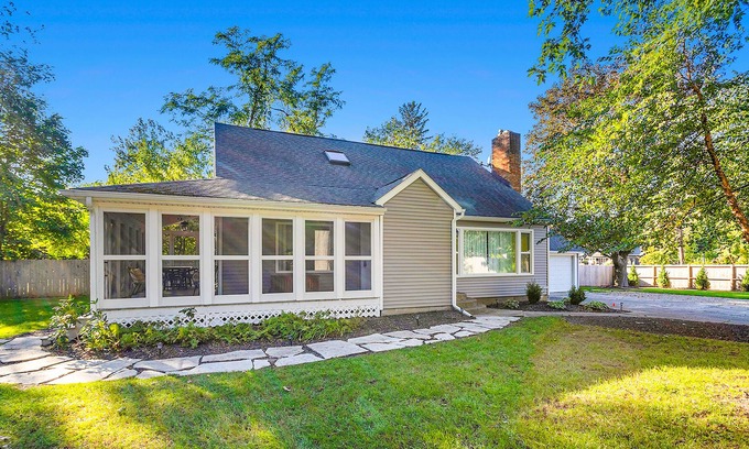 Shorewood-Tower Hills-Harbert Casa | Elegant 2-story home with heated pool, hot tub, deck, large lawn, & pool house